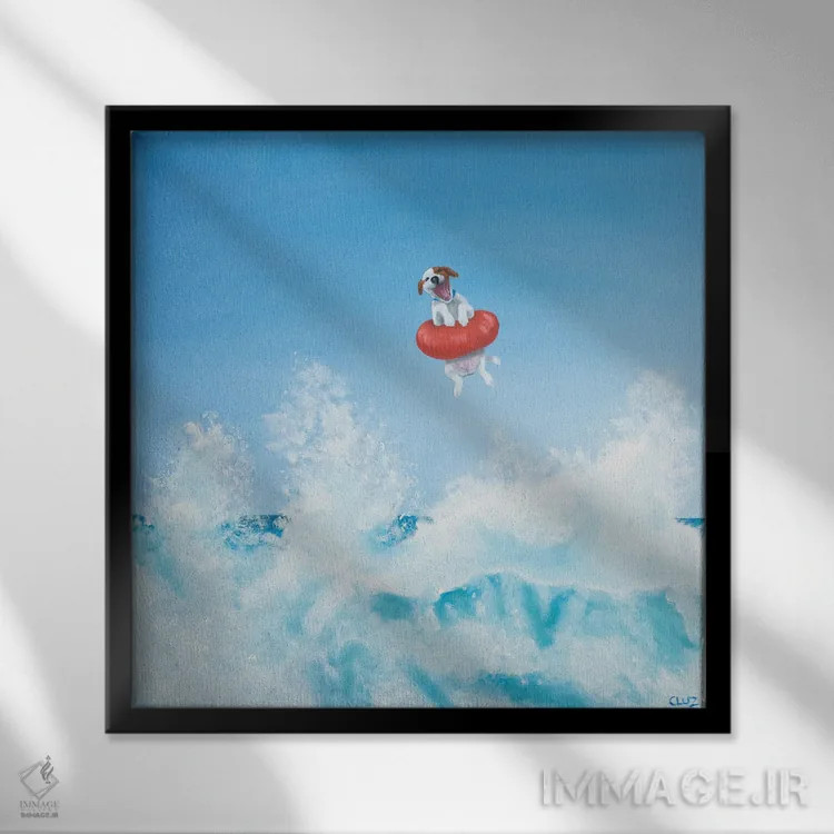 تابلو بازی در موج ۳ اثر کارول لوز - نمای قابدار مشکی