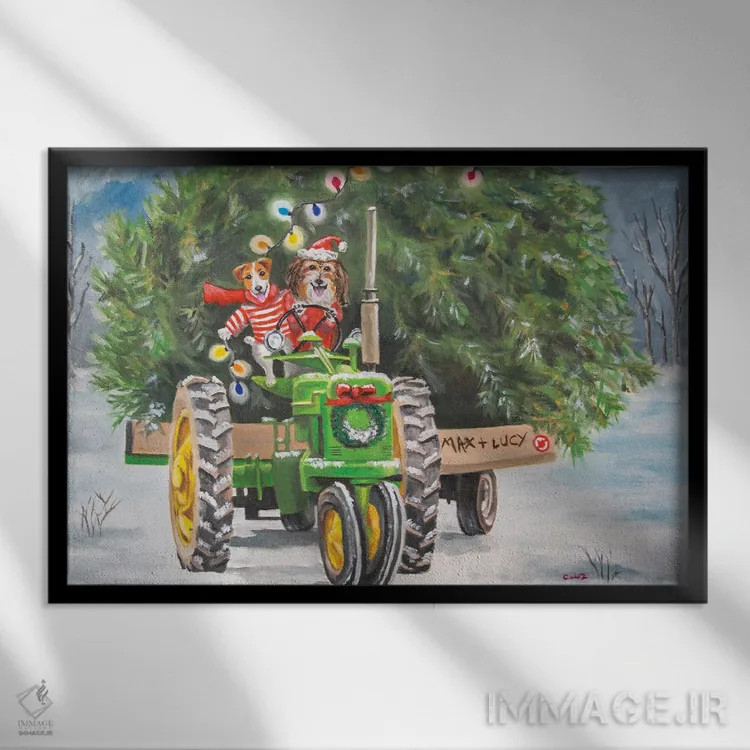 تابلو مزرعهٔ درخت مکس و لوسی اثر کارول لوز - نمای قابدار مشکی