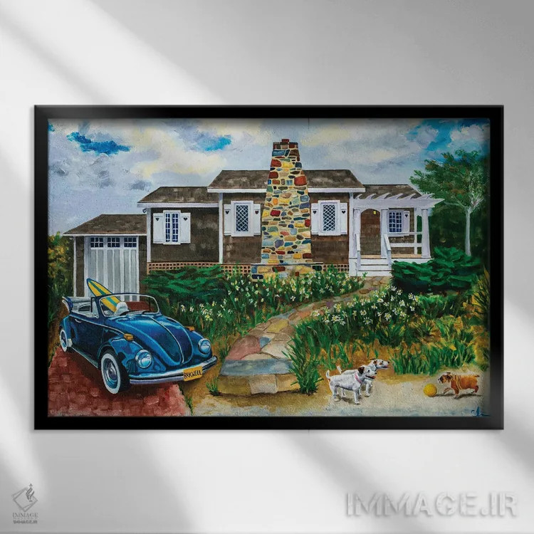 تابلو آشنایی با همسایهها اثر کارول لوز - نمای قابدار مشکی