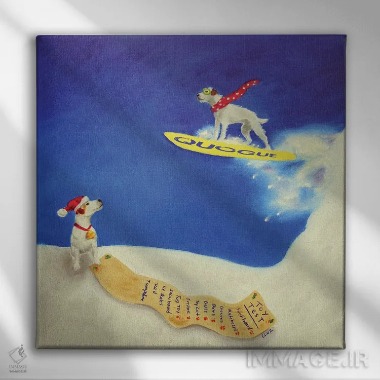 تابلو آزمایش اسباببازیها اثر کارول لوز - نمای روبهرو روی دیوار