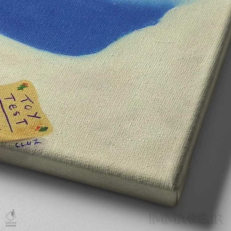 تابلو آزمایش اسباببازیها اثر کارول لوز - نمای نزدیک بافت بوم