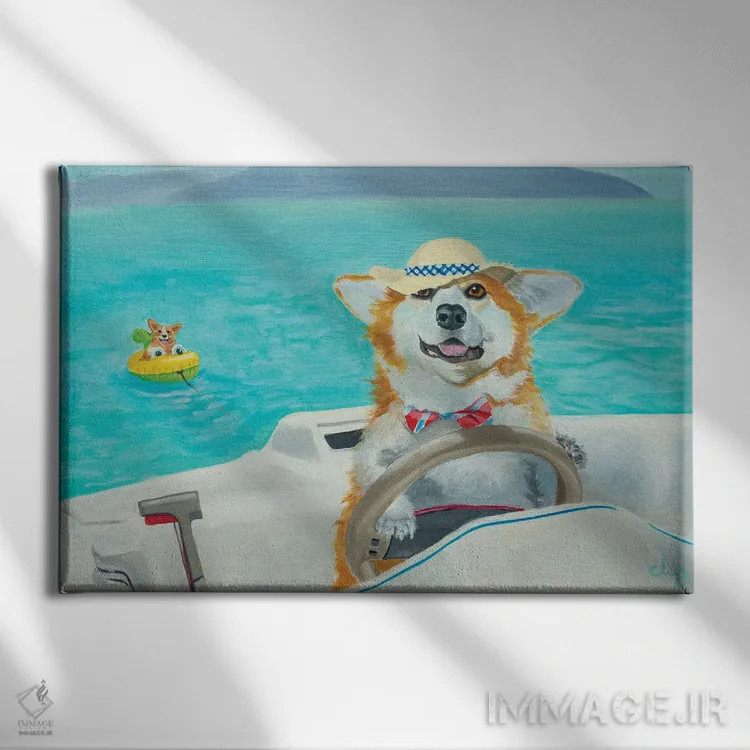 تابلو قایقسواری اثر کارول لوز - نمای روبهرو روی دیوار