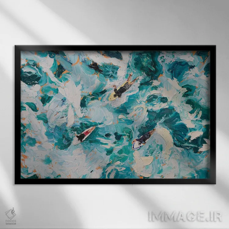 تابلو ساحل ۳ اثر کارول لوز - نمای قابدار مشکی