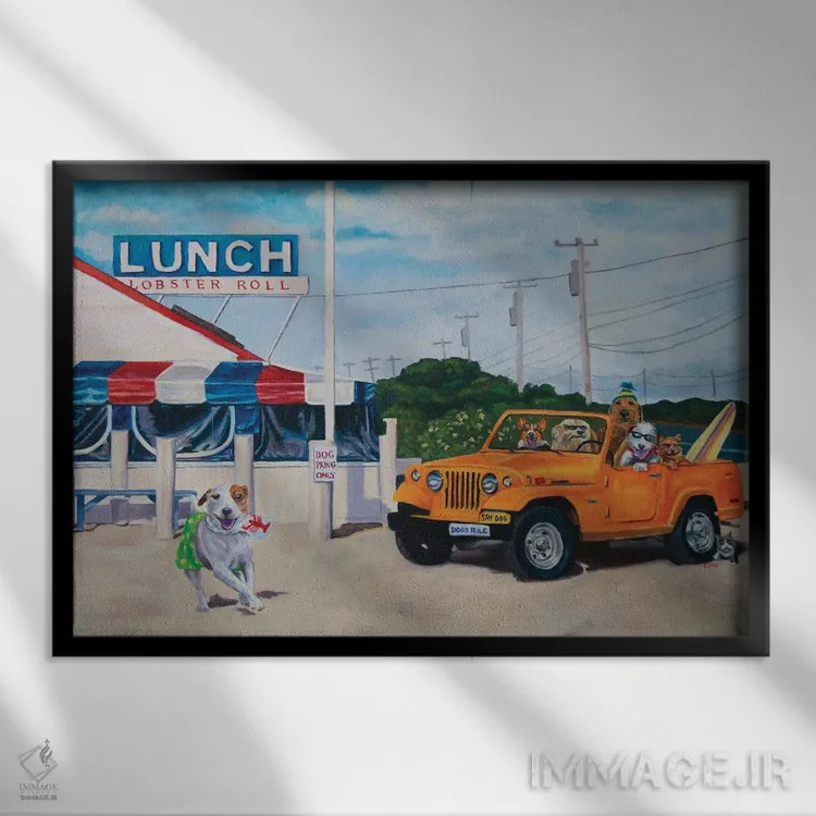 تابلو ناهار اثر کارول لوز - نمای قابدار مشکی