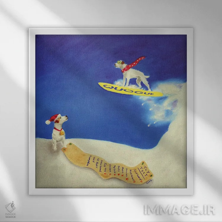 تابلو آزمایش اسباببازیها اثر کارول لوز - نمای قابدار سفید