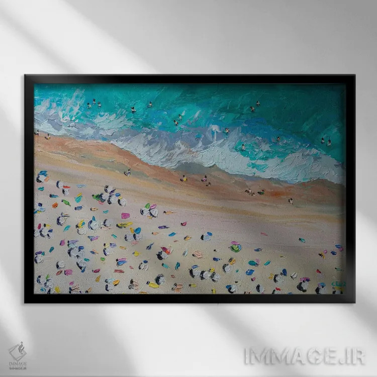 تابلو ساحل اثر کارول لوز - نمای قابدار مشکی