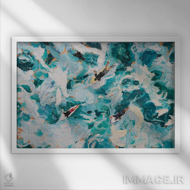 تابلو ساحل ۳ اثر کارول لوز - نمای قابدار سفید