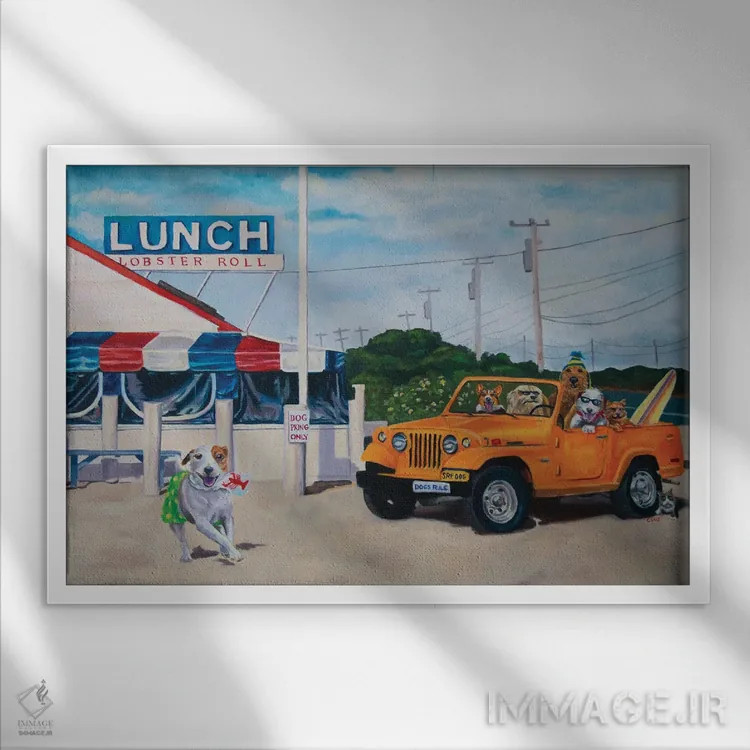 تابلو ناهار اثر کارول لوز - نمای قابدار سفید