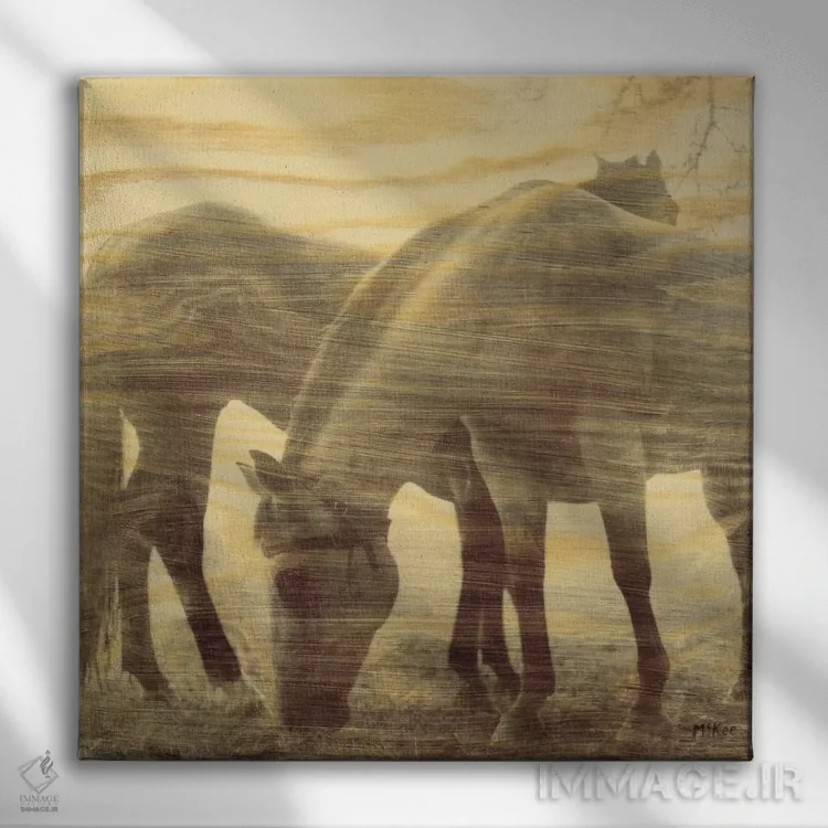 تابلو چیزهایی که گذشتهاند اثر کیسی مککی - نمای روبهرو روی دیوار