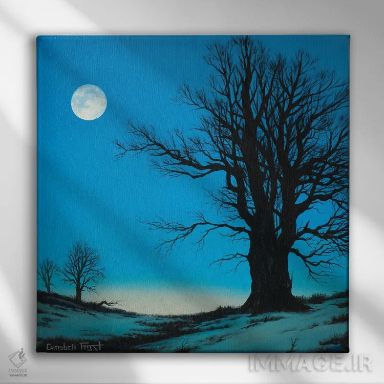 تابلو منظرهٔ قمری اثر کمبل فراست - نمای روبهرو روی دیوار