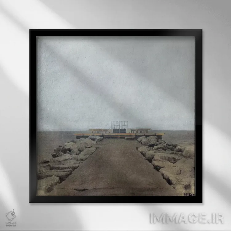 تابلو اسکله ونیز ۱ اثر کیسی مککی - نمای قابدار مشکی