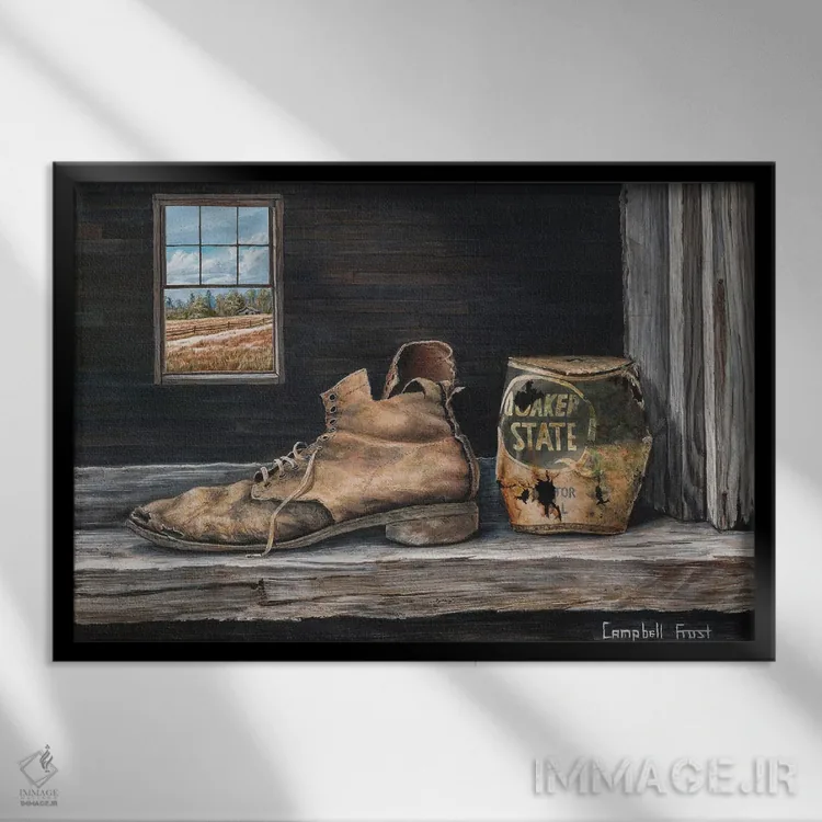 تابلو ایالت کوئیکر (اشاره به پنسیلوانیا) اثر کمبل فراست - نمای قابدار مشکی