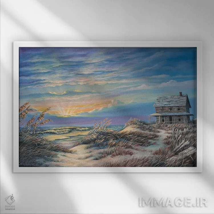 تابلو طلوع دیروز اثر کمبل فراست - نمای قابدار سفید