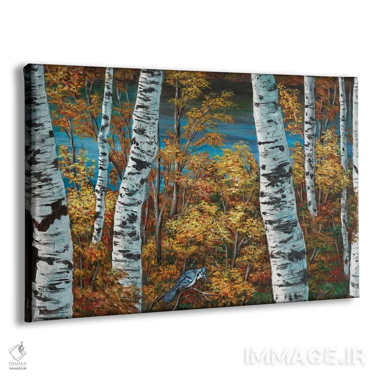 تابلو جِی آبی و توس اثر کمبل فراست - نمای پرسپکتیو محصول