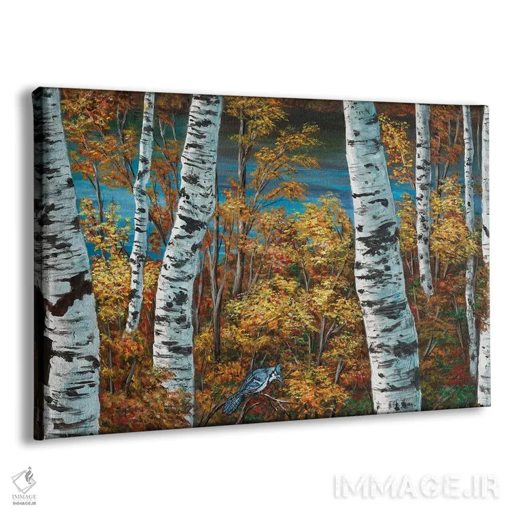 تابلو جِی آبی و توس اثر کمبل فراست - نمای پرسپکتیو محصول