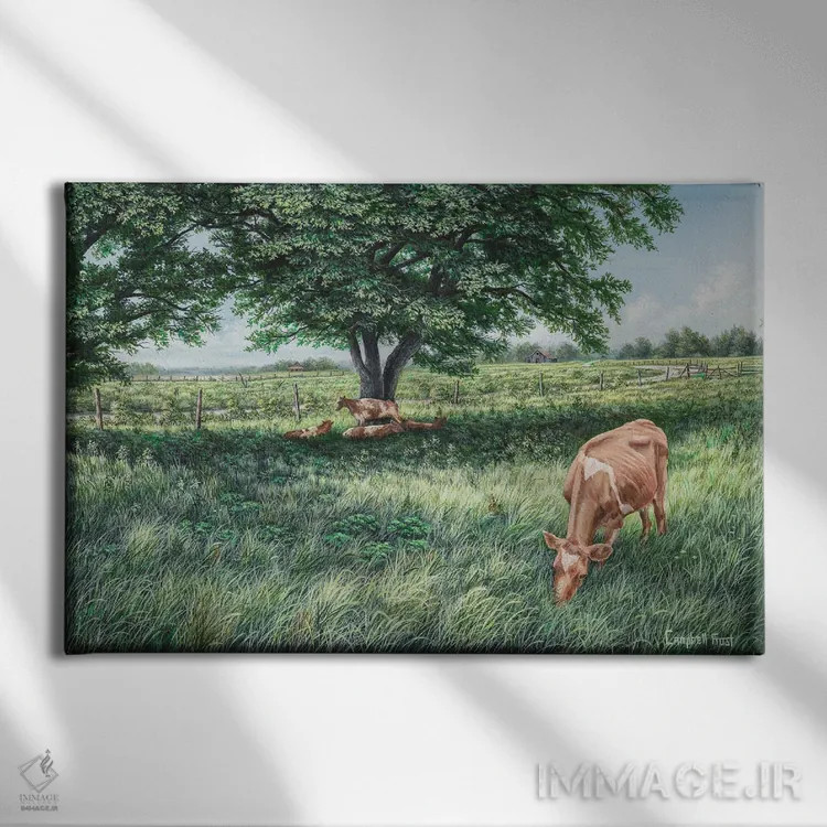 تابلو چریدن اثر کمبل فراست - نمای روبهرو روی دیوار