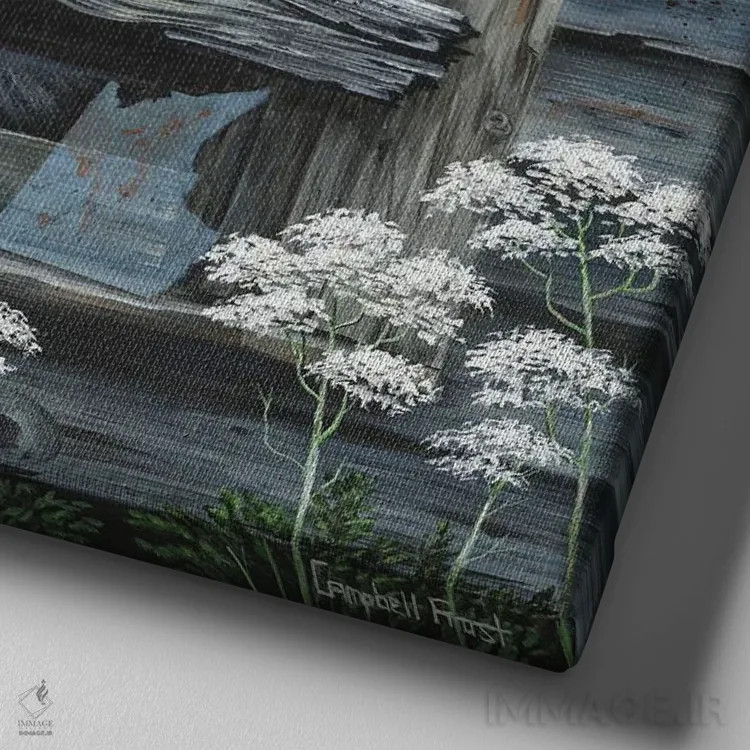 تابلو محکوم شده اثر کمبل فراست - نمای نزدیک بافت بوم