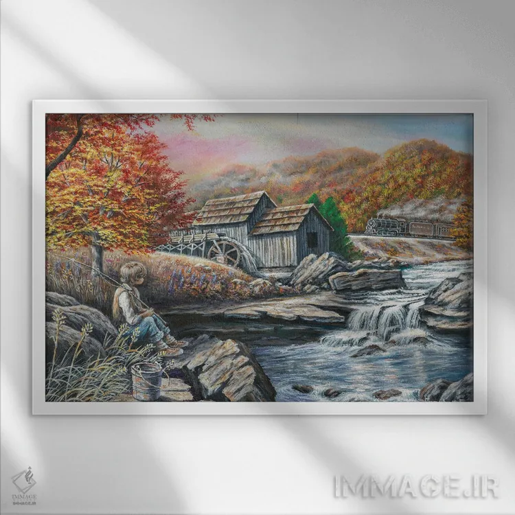 تابلو رویابین پاییزی اثر کمبل فراست - نمای قابدار سفید