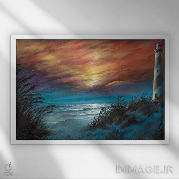 تابلو نخستین پرتو اثر کمبل فراست - نمای قابدار سفید