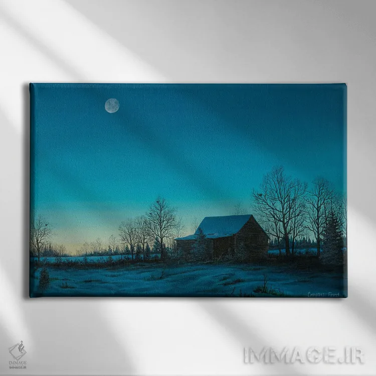تابلو شامگاه زمستانی اثر کمبل فراست - نمای روبهرو روی دیوار