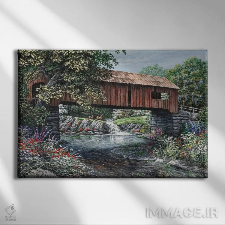 تابلو پل پوشیده اثر کمبل فراست - نمای روبهرو روی دیوار