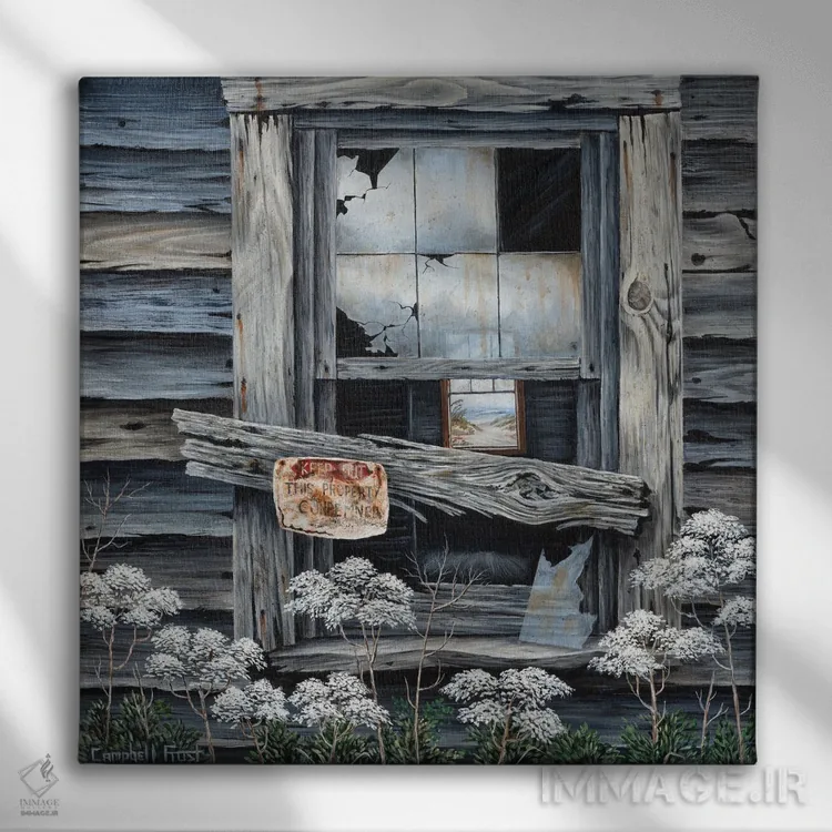 تابلو ورود ممنوع اثر کمبل فراست - نمای روبهرو روی دیوار