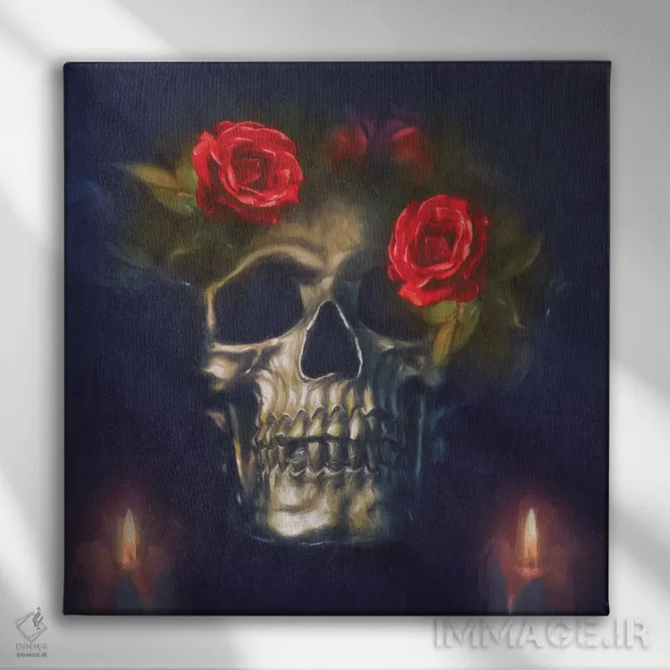تابلو یاد مرگ (ممنتو موری) اثر کلودیا مککینی - نمای روبهرو روی دیوار