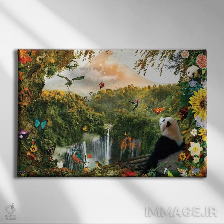 تابلو اتاقی با منظره اثر کلودیا مککینی - نمای روبهرو روی دیوار