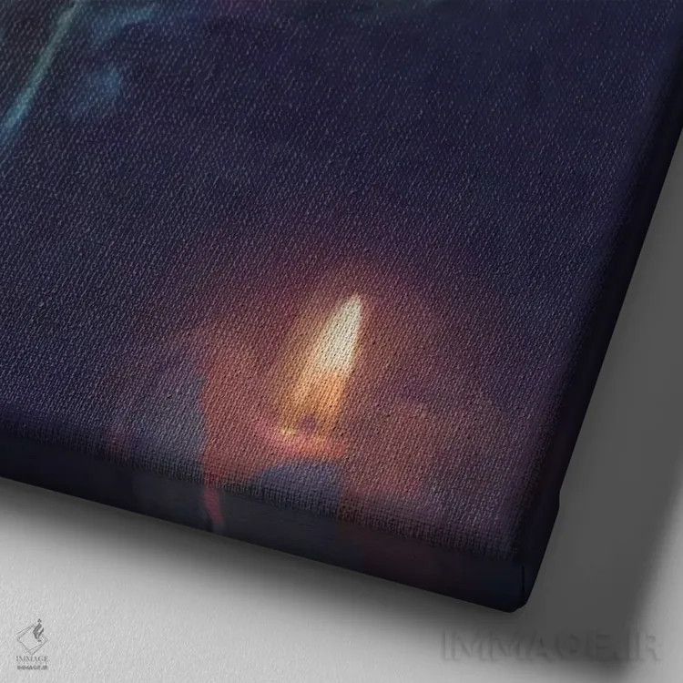 تابلو یاد مرگ (ممنتو موری) اثر کلودیا مککینی - نمای نزدیک بافت بوم