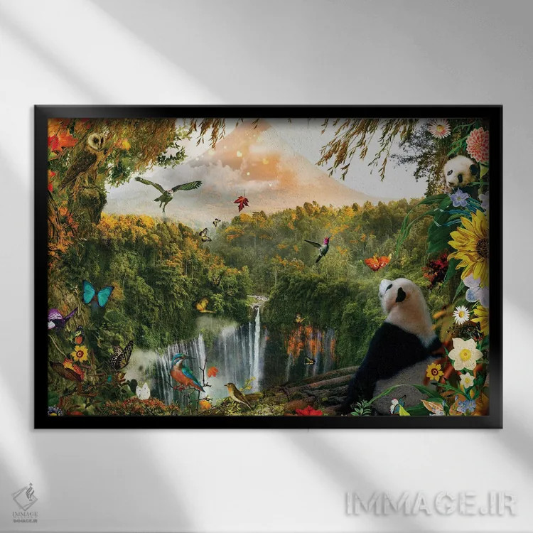 تابلو اتاقی با منظره اثر کلودیا مککینی - نمای قابدار مشکی