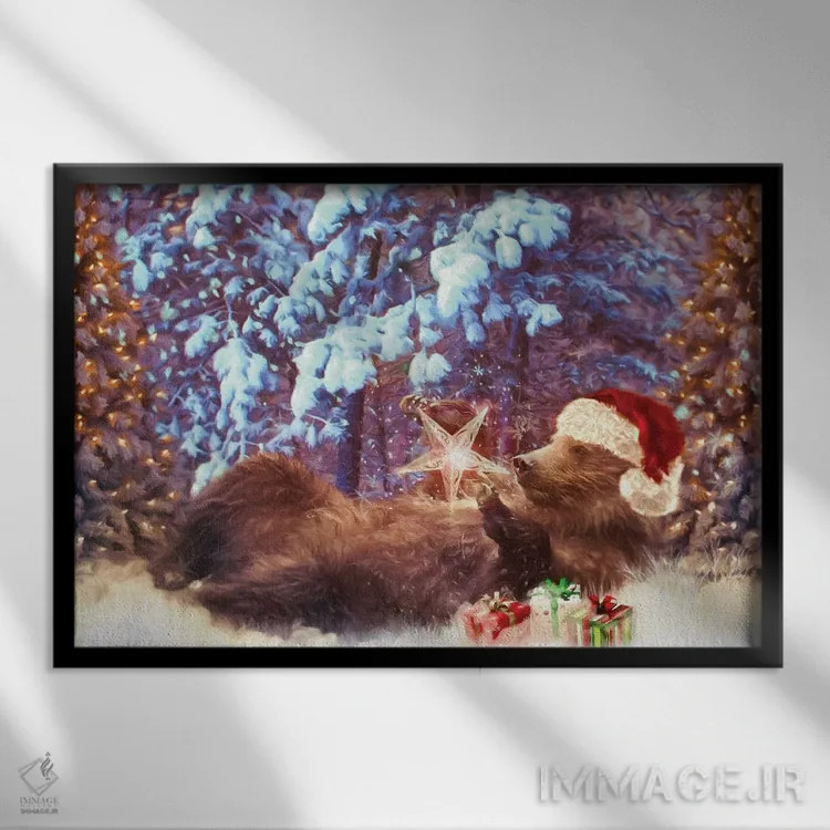 تابلو کریسمس خجسته اثر کلودیا مککینی - نمای قابدار مشکی