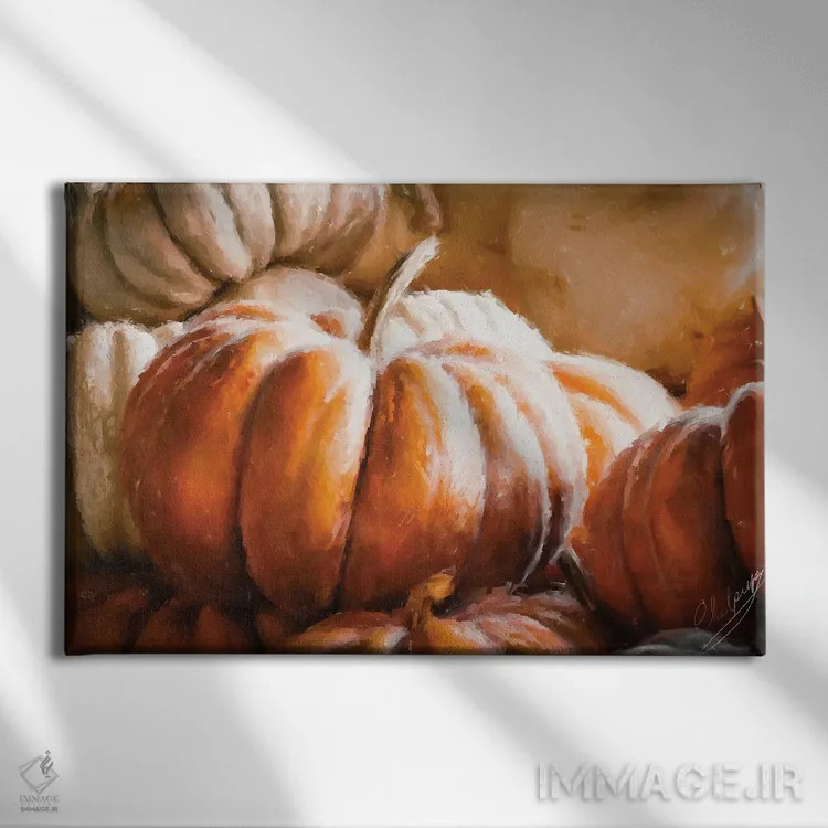 تابلو کدو تنبل کدو تنبل اثر کلودیا مککینی - نمای روبهرو روی دیوار