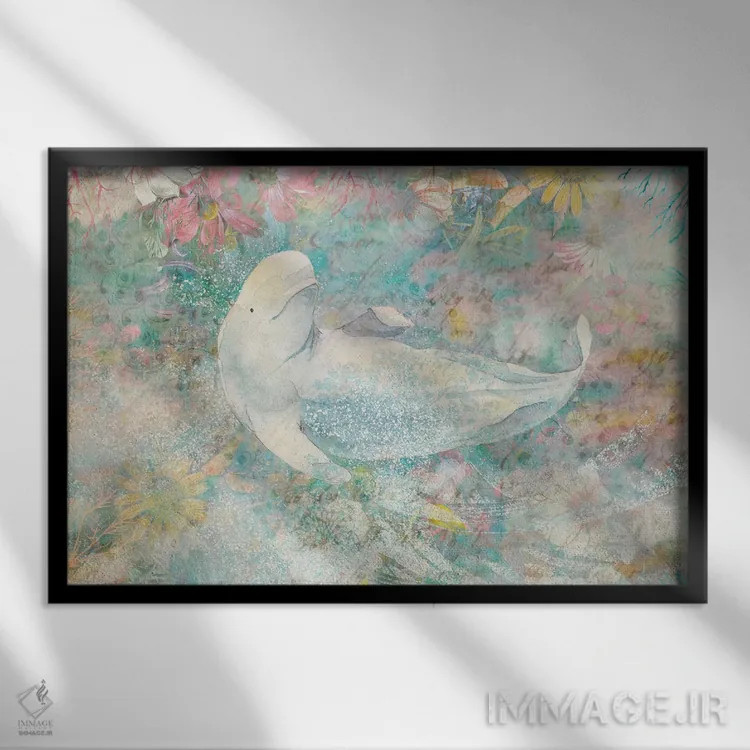 تابلو شوخیهای آبی اثر کلودیا مککینی - نمای قابدار مشکی