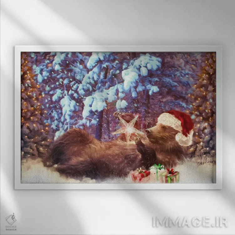 تابلو کریسمس خجسته اثر کلودیا مککینی - نمای قابدار سفید