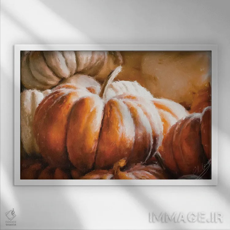 تابلو کدو تنبل کدو تنبل اثر کلودیا مککینی - نمای قابدار سفید