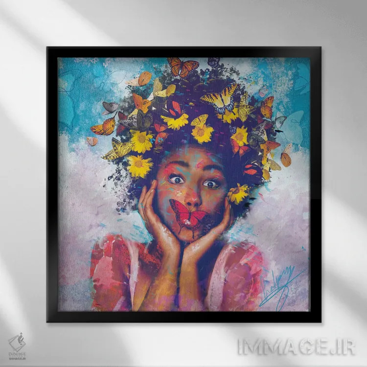 تابلو پروانه ملکه اثر کلودیا مککینی - نمای قابدار مشکی