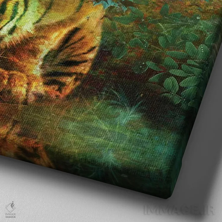 تابلو آرامش سلطنتی اثر کلودیا مککینی - نمای نزدیک بافت بوم