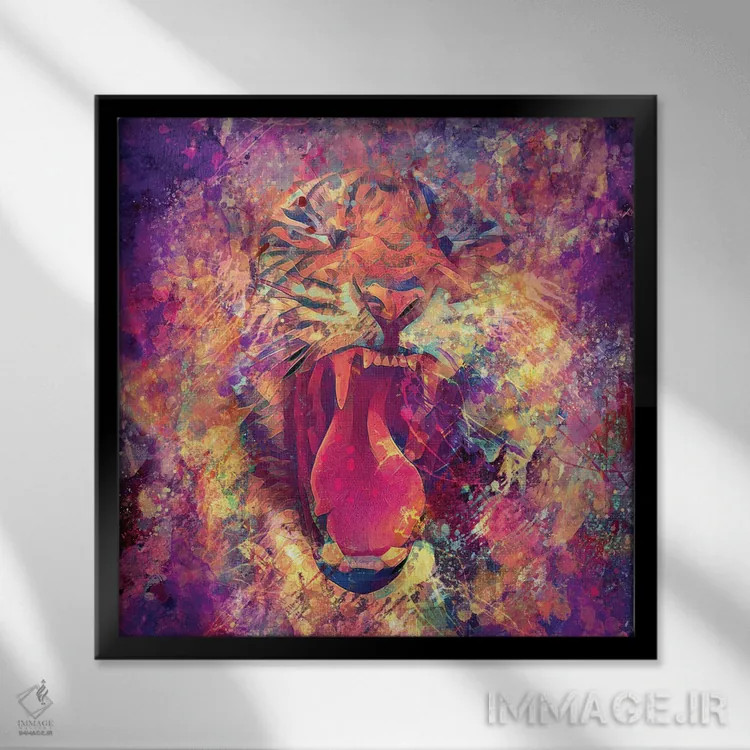 تابلو چشم ببر اثر کلودیا مککینی - نمای قابدار مشکی