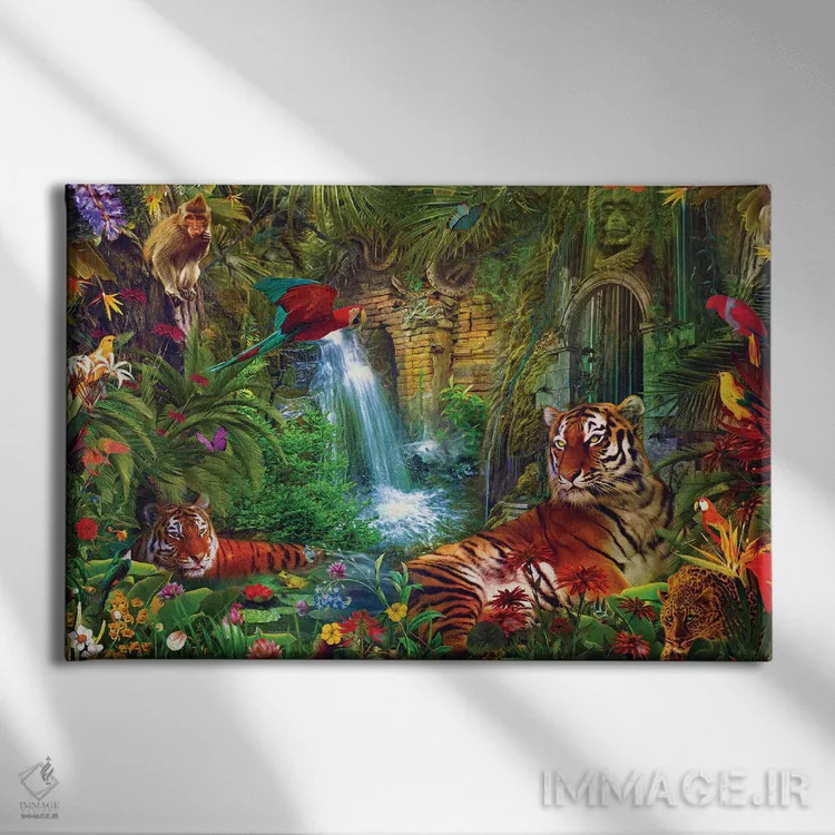 تابلو سافاری تابستانی اثر کلودیا مککینی - نمای روبهرو روی دیوار