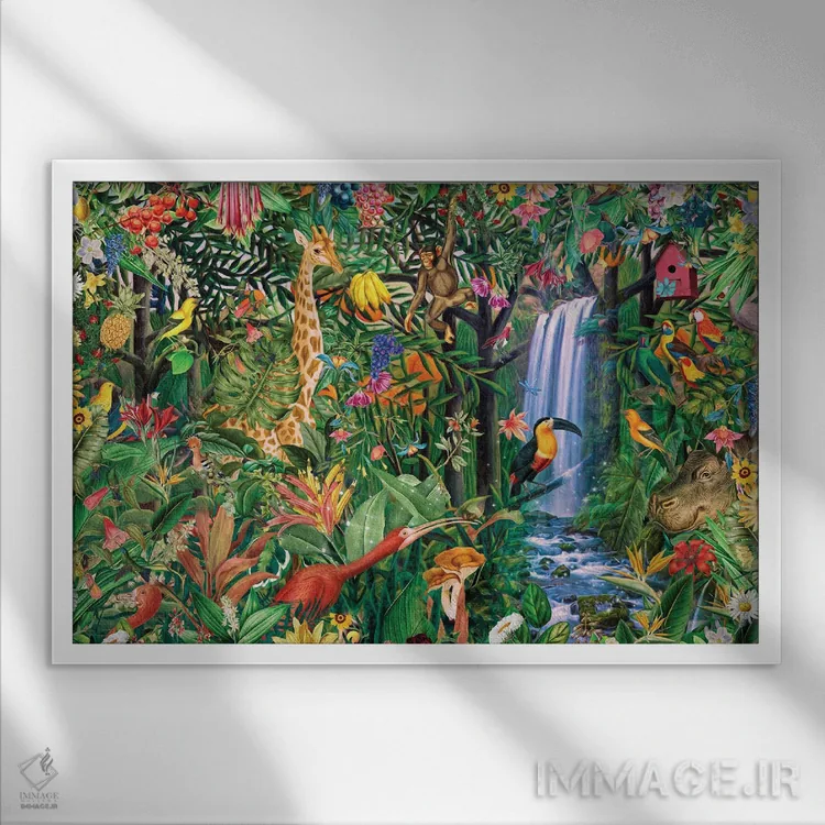 تابلو جنگل جادویی اثر کلودیا مککینی - نمای قابدار سفید