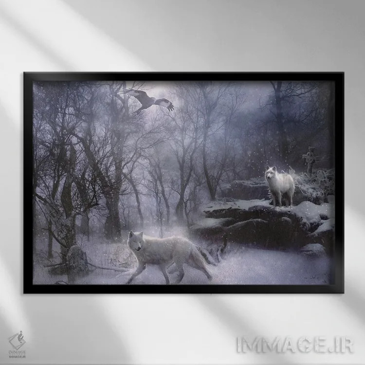 تابلو نخستین برف اثر کلودیا مککینی - نمای قابدار مشکی