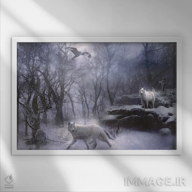 تابلو نخستین برف اثر کلودیا مککینی - نمای قابدار سفید