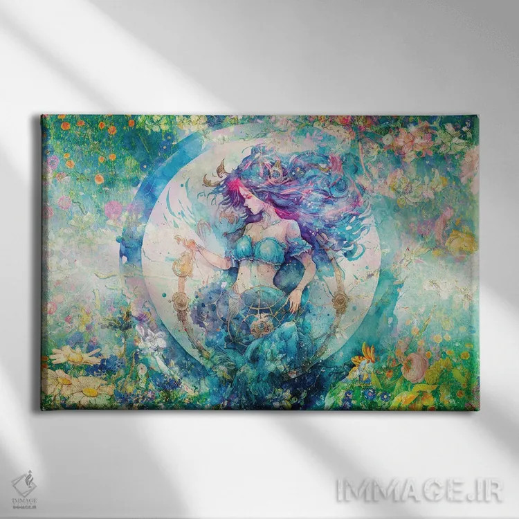 تابلو آکواریوس (برج دلو) اثر کلودیا مککینی - نمای روبهرو روی دیوار