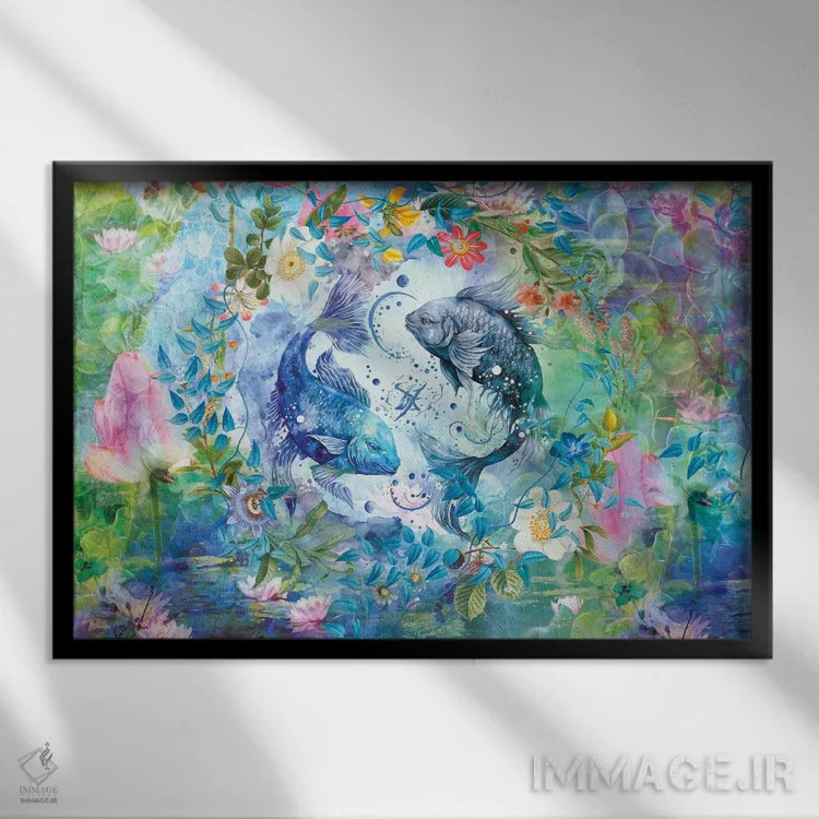 تابلو پایسیز (برج حوت) اثر کلودیا مککینی - نمای قابدار مشکی