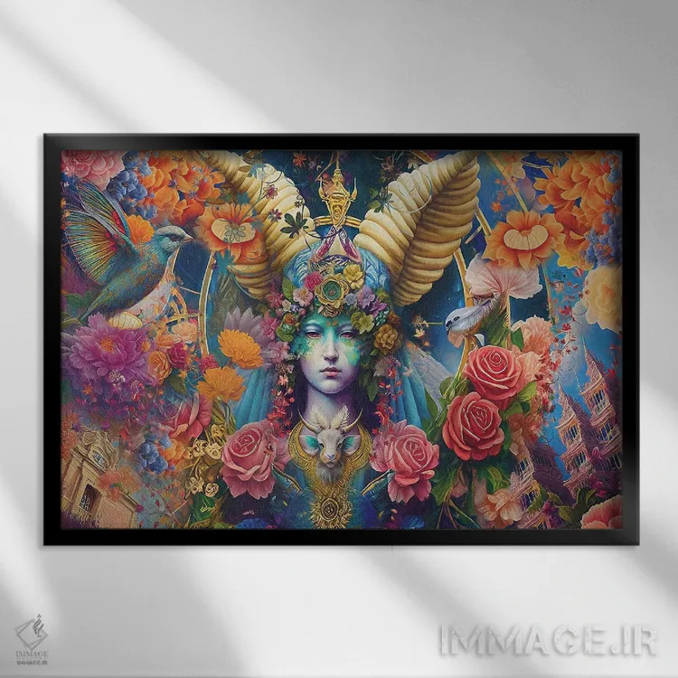 تابلو حمل بهاری (برج حمل) اثر کلودیا مککینی - نمای قابدار مشکی