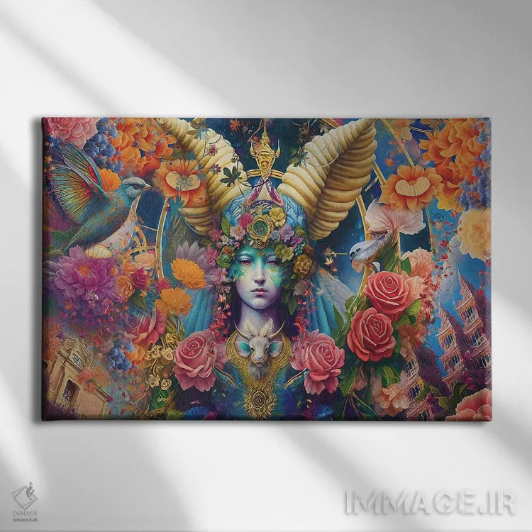 تابلو حمل بهاری (برج حمل) اثر کلودیا مککینی - نمای روبهرو روی دیوار