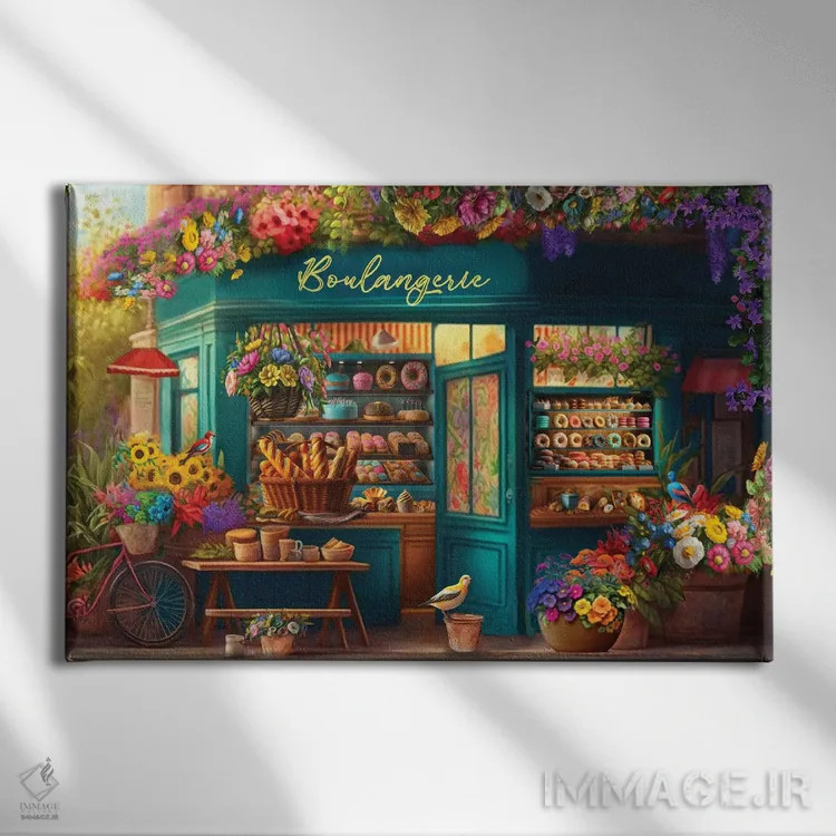 تابلو بولانژری (نانوایی فرانسوی) اثر کلودیا مککینی - نمای روبهرو روی دیوار