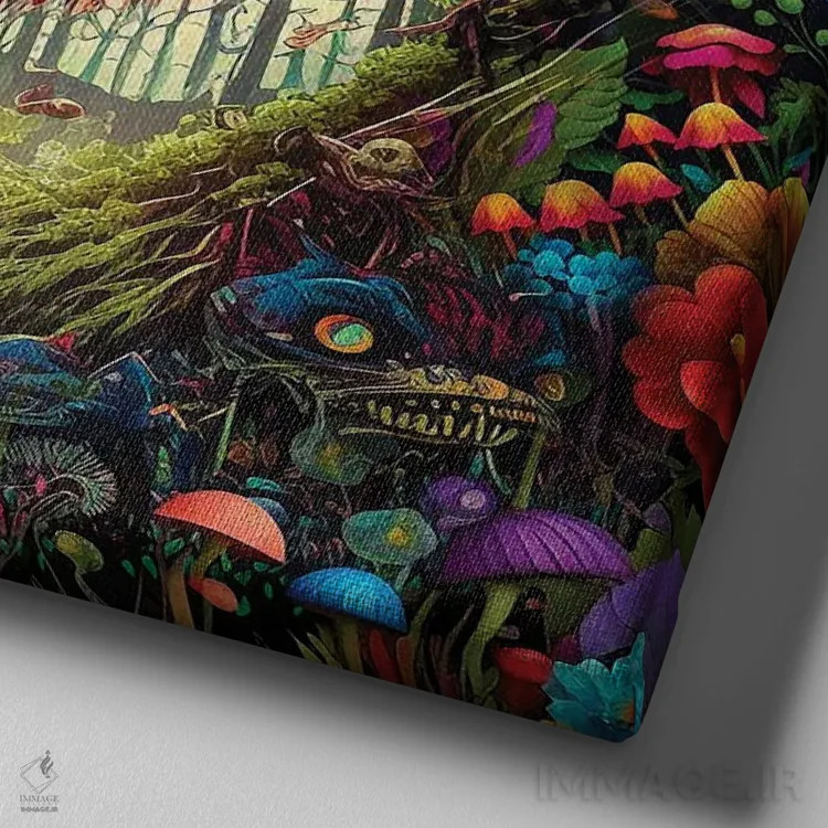 تابلو چشایر (شخصیت داستانی) اثر کلودیا مککینی - نمای نزدیک بافت بوم