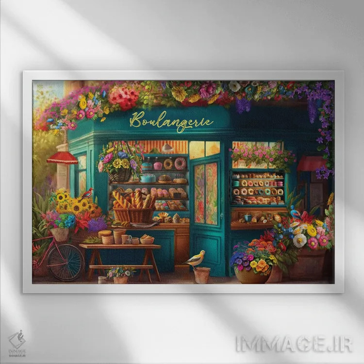 تابلو بولانژری (نانوایی فرانسوی) اثر کلودیا مککینی - نمای قابدار سفید