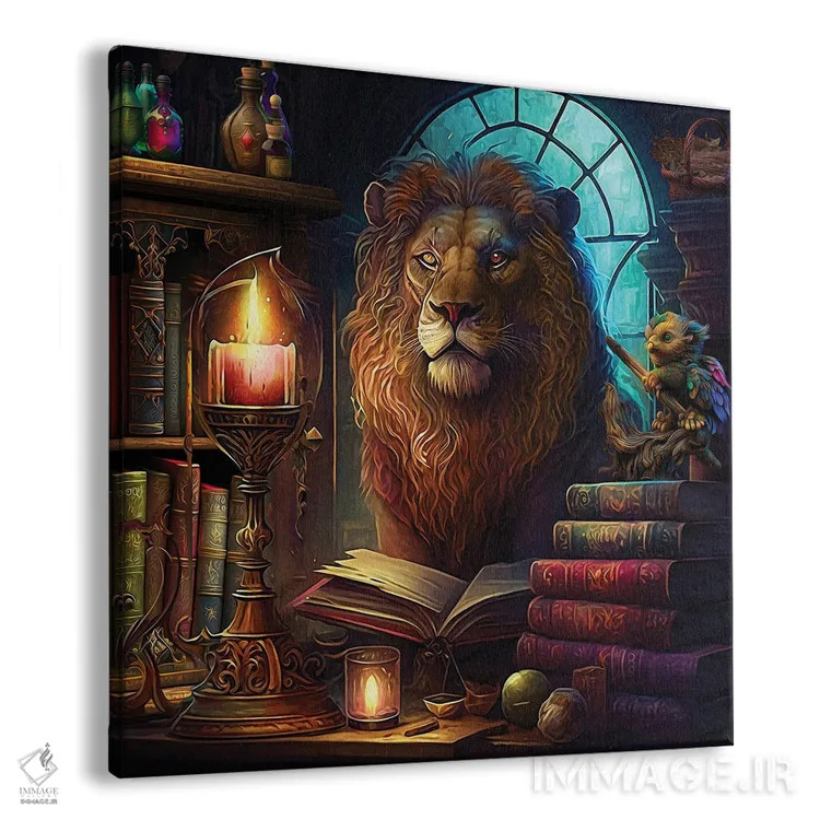 تابلو کتابدار شیر اثر کلودیا مککینی - نمای پرسپکتیو محصول